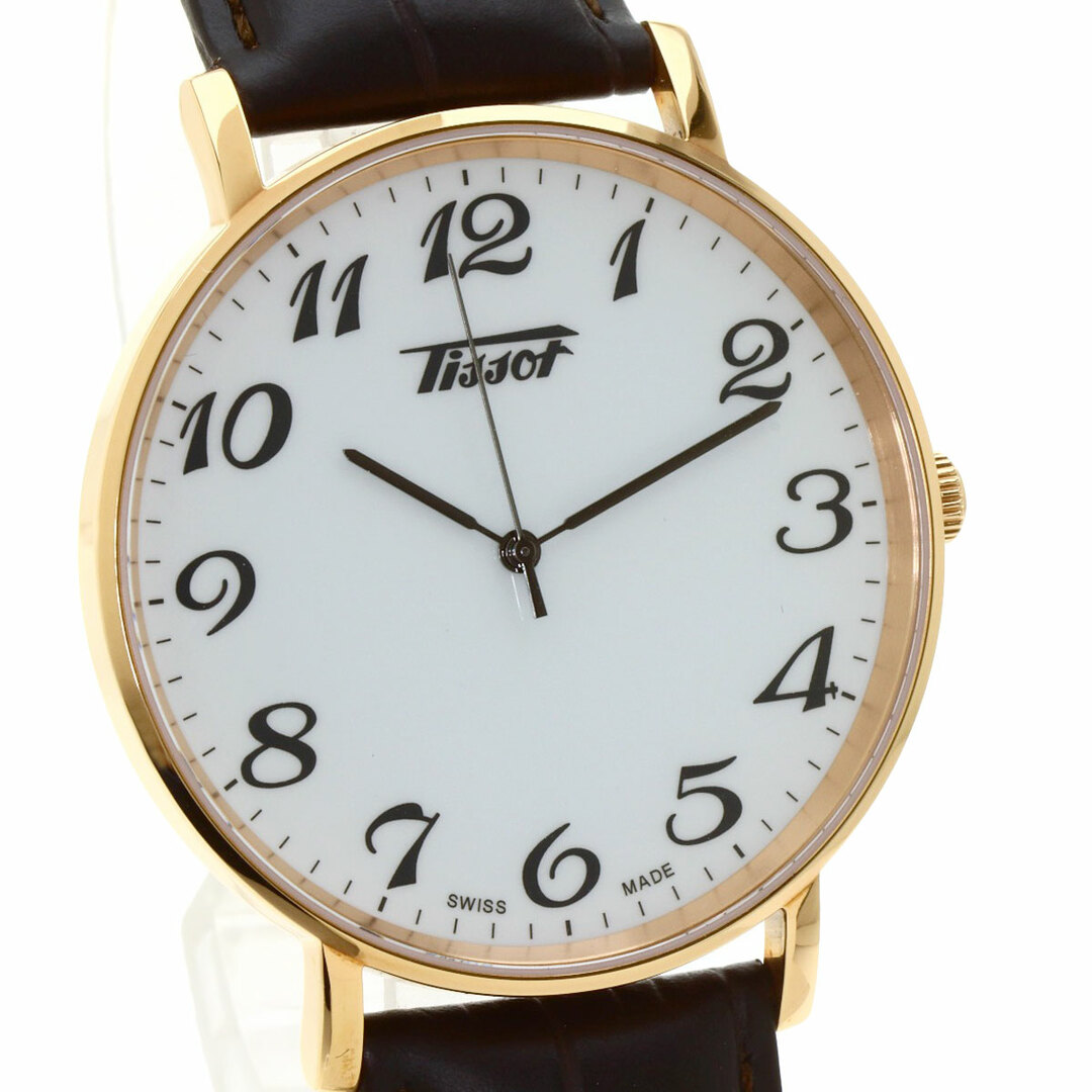 TISSOT(ティソ)のTISSOT T109.610.36 ラウンドフェイス 未使用品 腕時計 GP 革 メンズ メンズの時計(腕時計(アナログ))の商品写真