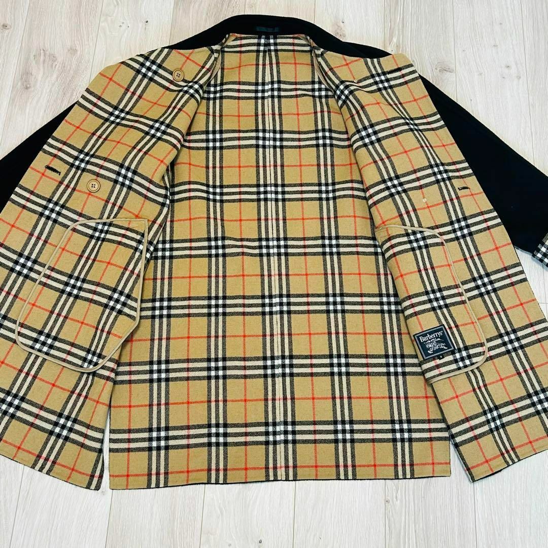 Burberrys ノバチェック カシミヤ ダブルブレストコート 金ボタン M-