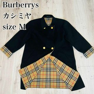 Burberrys ノバチェック カシミヤ ダブルブレストコート 金ボタン M