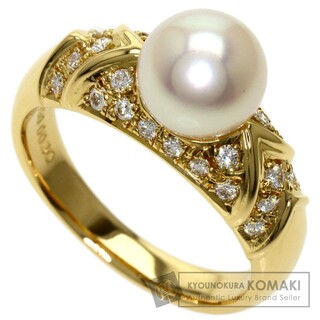 ポーラ(POLA)のPOLA パール 真珠 ダイヤモンド リング・指輪 K18YG レディース(リング(指輪))