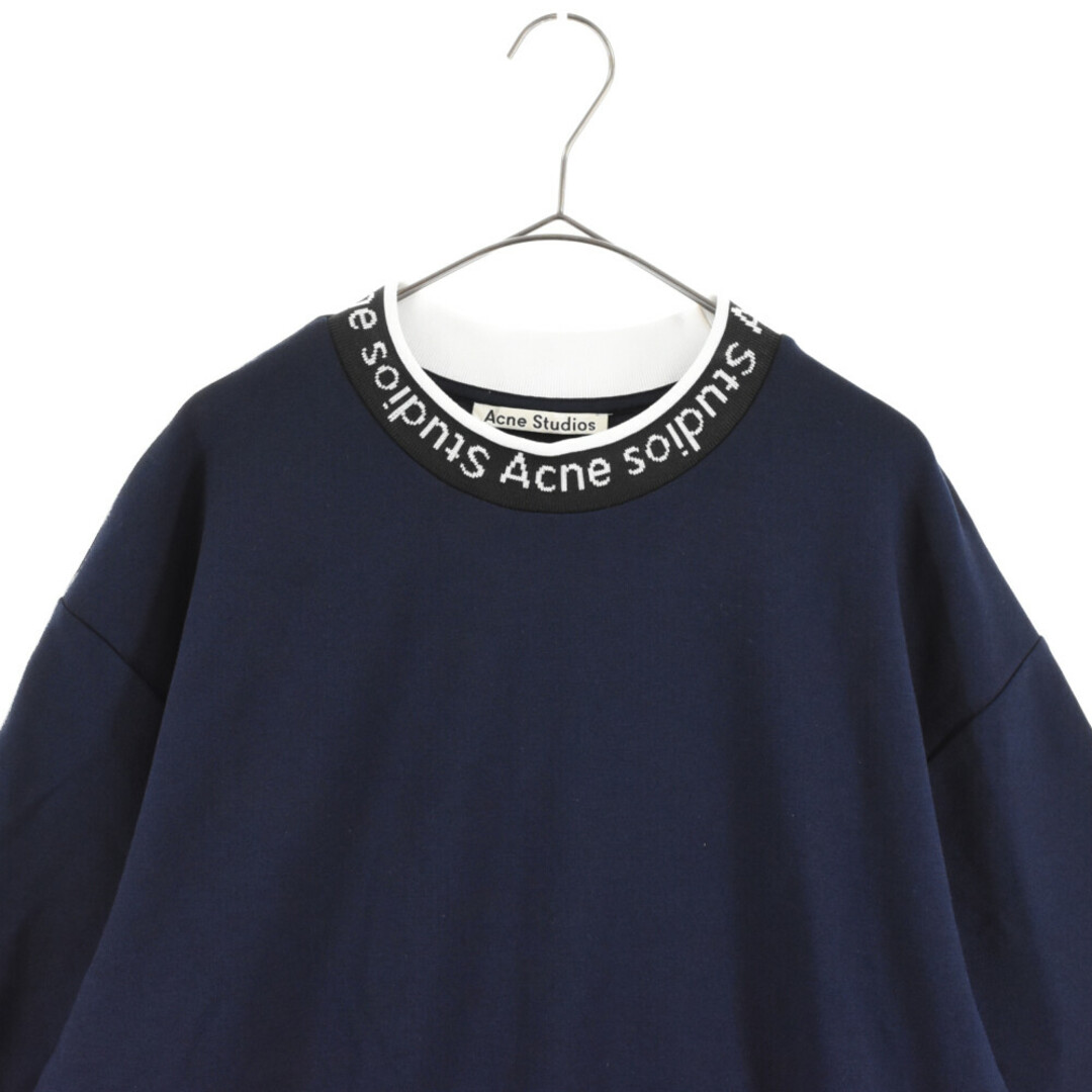 Acne Studios アクネ スティディオス 20SS EXTORR LOGO T-SHIRT ロゴモックネックレーヨンジャカード半袖 Tシャツ  カットソー ネイビー FN-MN-TSHI000119