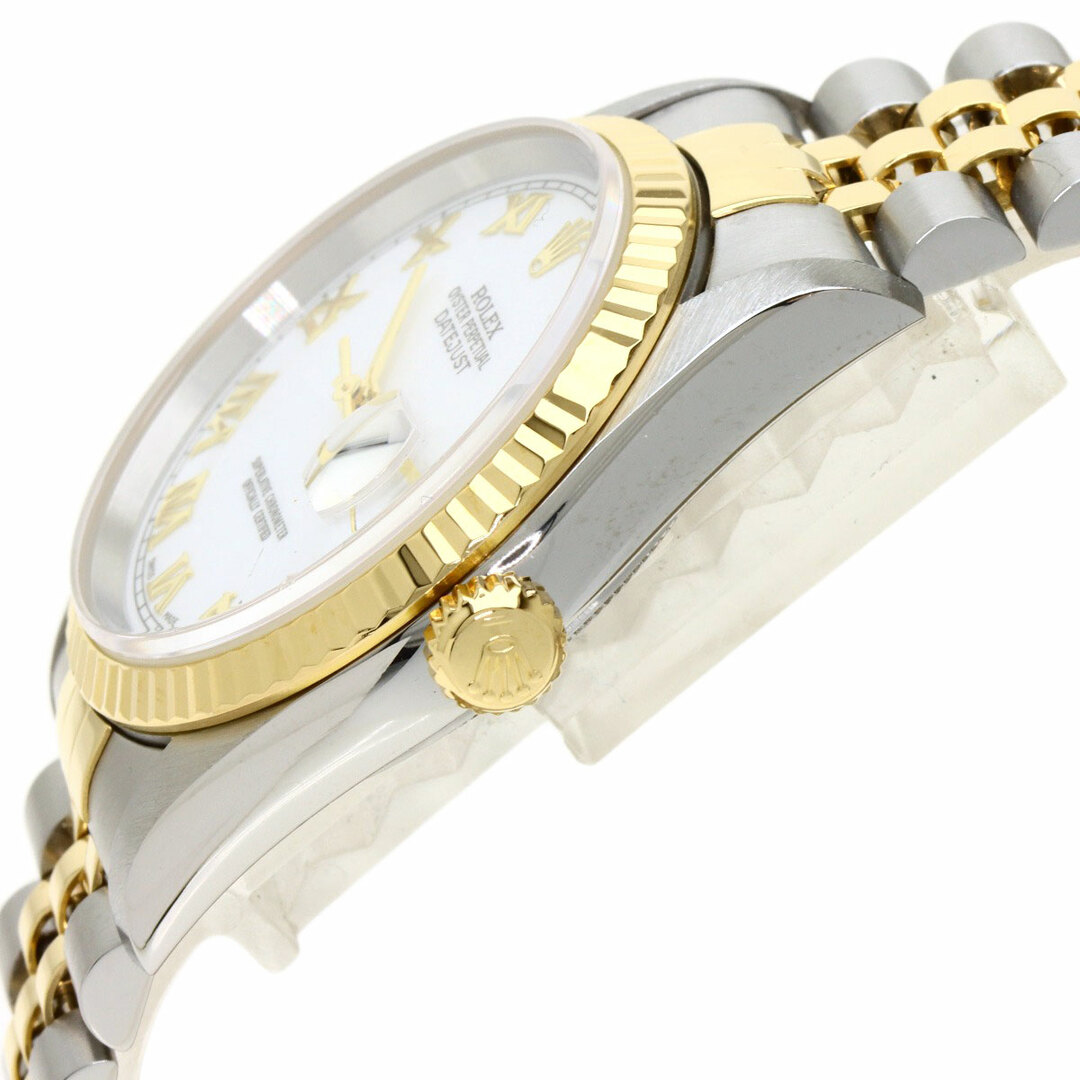 ROLEX 16233 デイトジャスト ホワイトローマン 腕時計 SS SSxK18YG メンズ