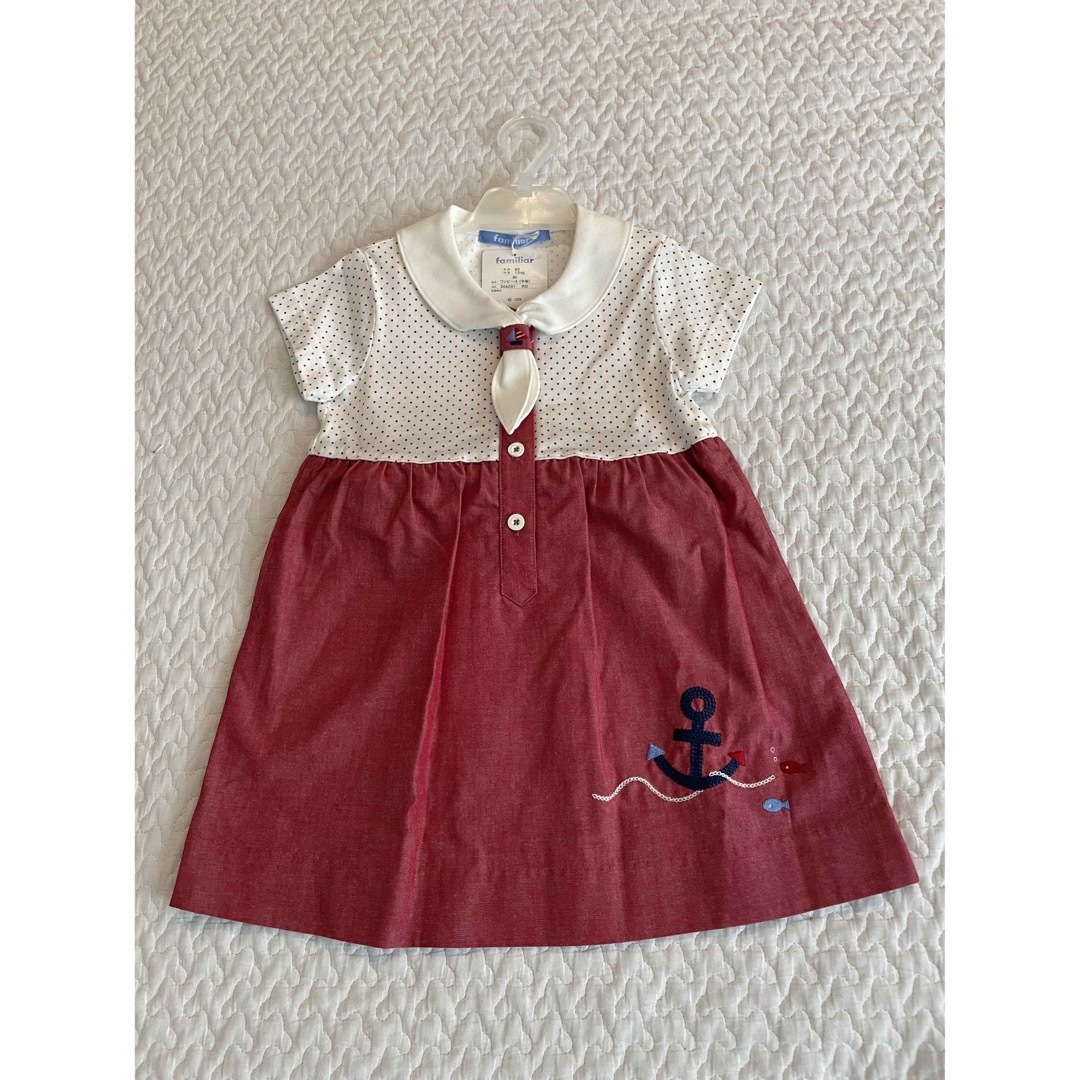 familiar - 【新品未使用】familiar 刺繍 ワンピース タグ付き マリン