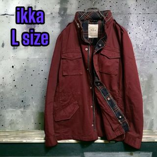 イッカ(ikka)のikka【いっか】ワインレッド ジャケット 背面チャックフード付き L(その他)