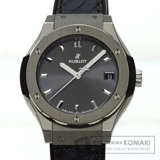 ウブロ(HUBLOT)のHUBLOT 581.NX.7071.LR クラシックフュージョン レーシンググレーチタニウム 腕時計 SS 革 レディース(腕時計)