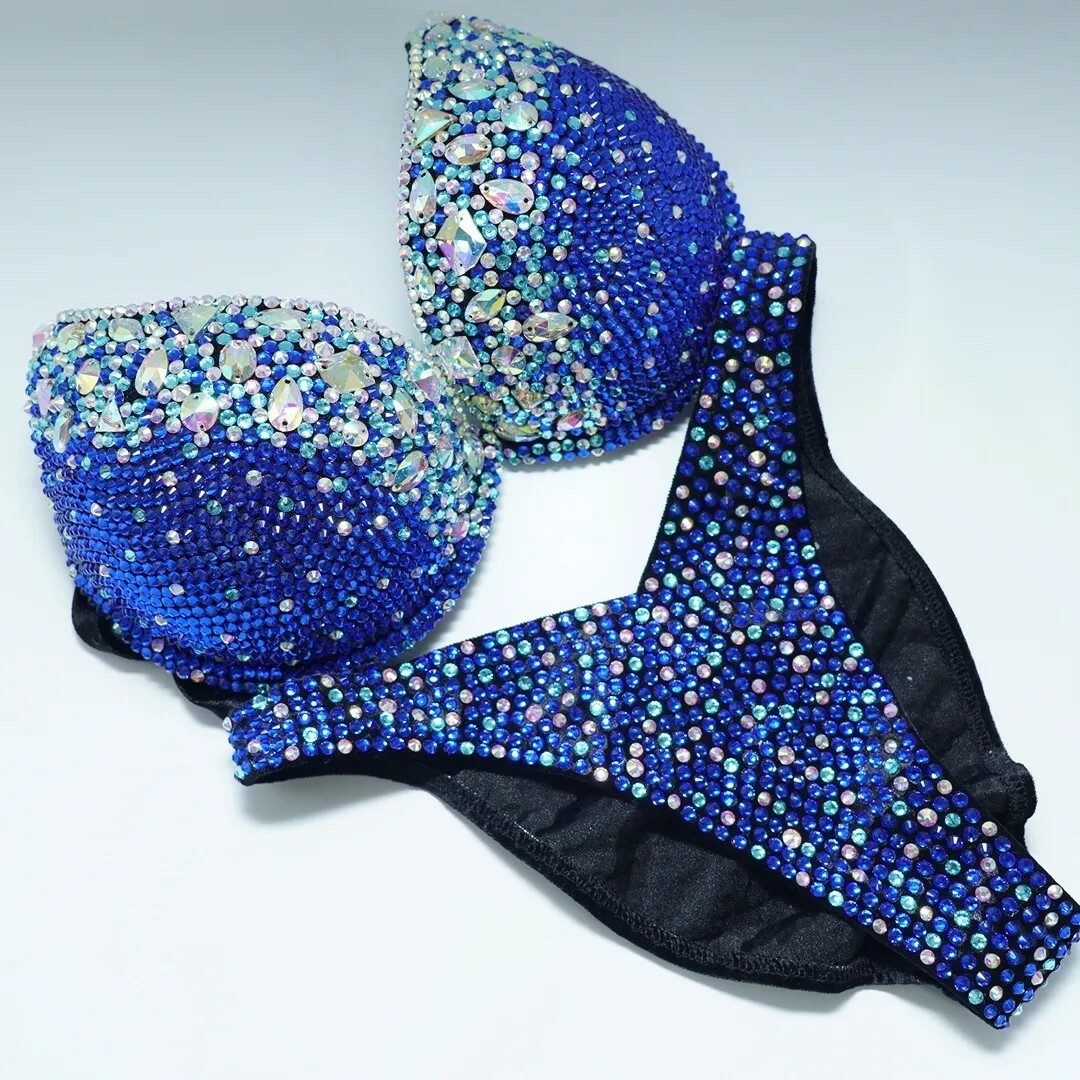 ブルー系　JBBF ビキニ　フィットネス レディースの水着/浴衣(水着)の商品写真