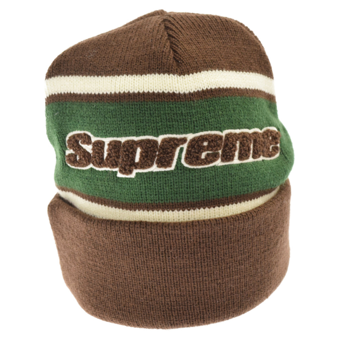 SUPREME シュプリーム 19AW Chenille Stripe Beanie シェニール ストライプ ビーニー ニット帽 ニットキャップ ブラウン/グリーン