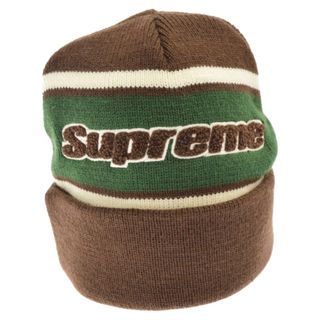 シュプリーム(Supreme)のSUPREME シュプリーム 19AW Chenille Stripe Beanie シェニール ストライプ ビーニー ニット帽 ニットキャップ ブラウン/グリーン(ニット帽/ビーニー)