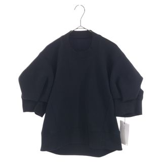 サカイ(sacai)のSacai サカイ 23SS Sponge Sweat Pullover スポンジスウェットプルオーバー トレーナー 半袖 ブラック 23-06561 レディース(トレーナー/スウェット)