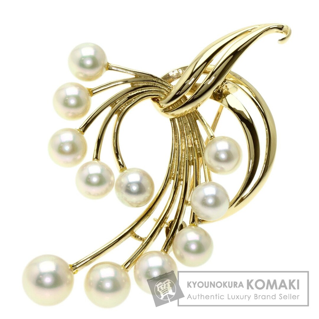 MIKIMOTO パール 真珠 ブローチ K14YG レディース