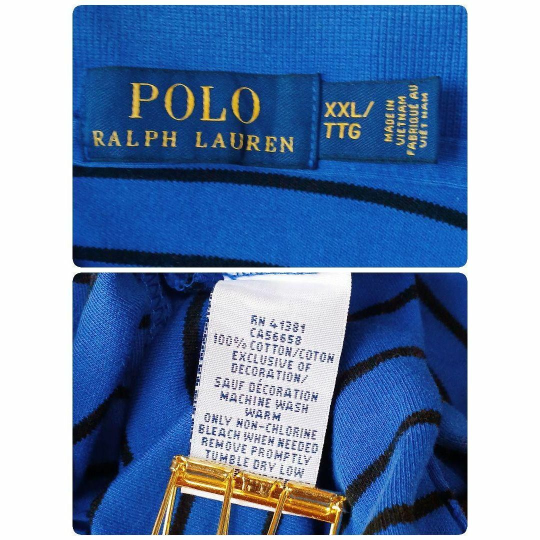 POLO RALPH LAUREN(ポロラルフローレン)の【人気】PoloRALPHLAUREN長袖ポロシャツネイビーボーダーポニーXXL メンズのトップス(ポロシャツ)の商品写真