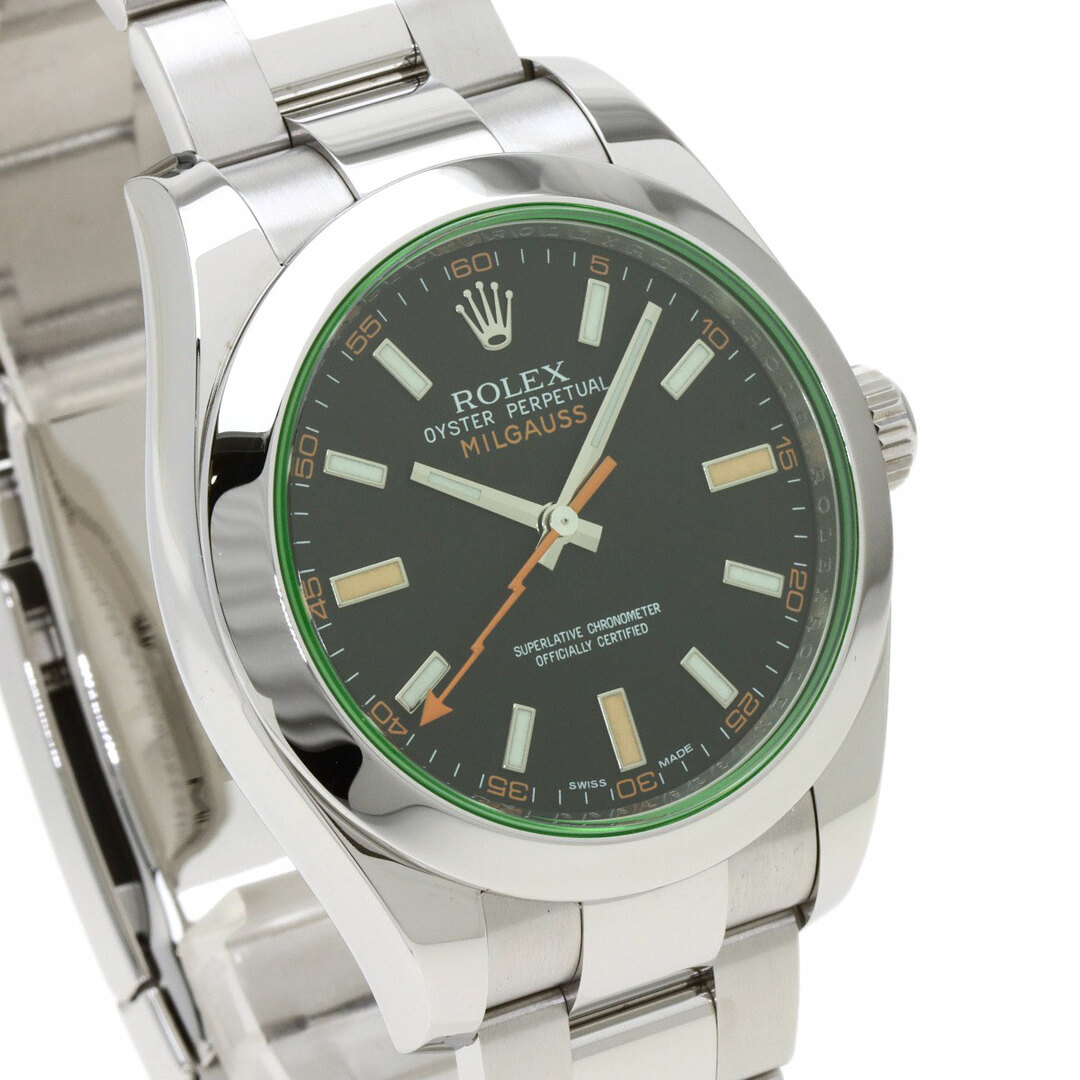 ROLEX(ロレックス)のROLEX 116400GV ミルガウス ブラック文字盤 腕時計 SS SS メンズ メンズの時計(腕時計(アナログ))の商品写真