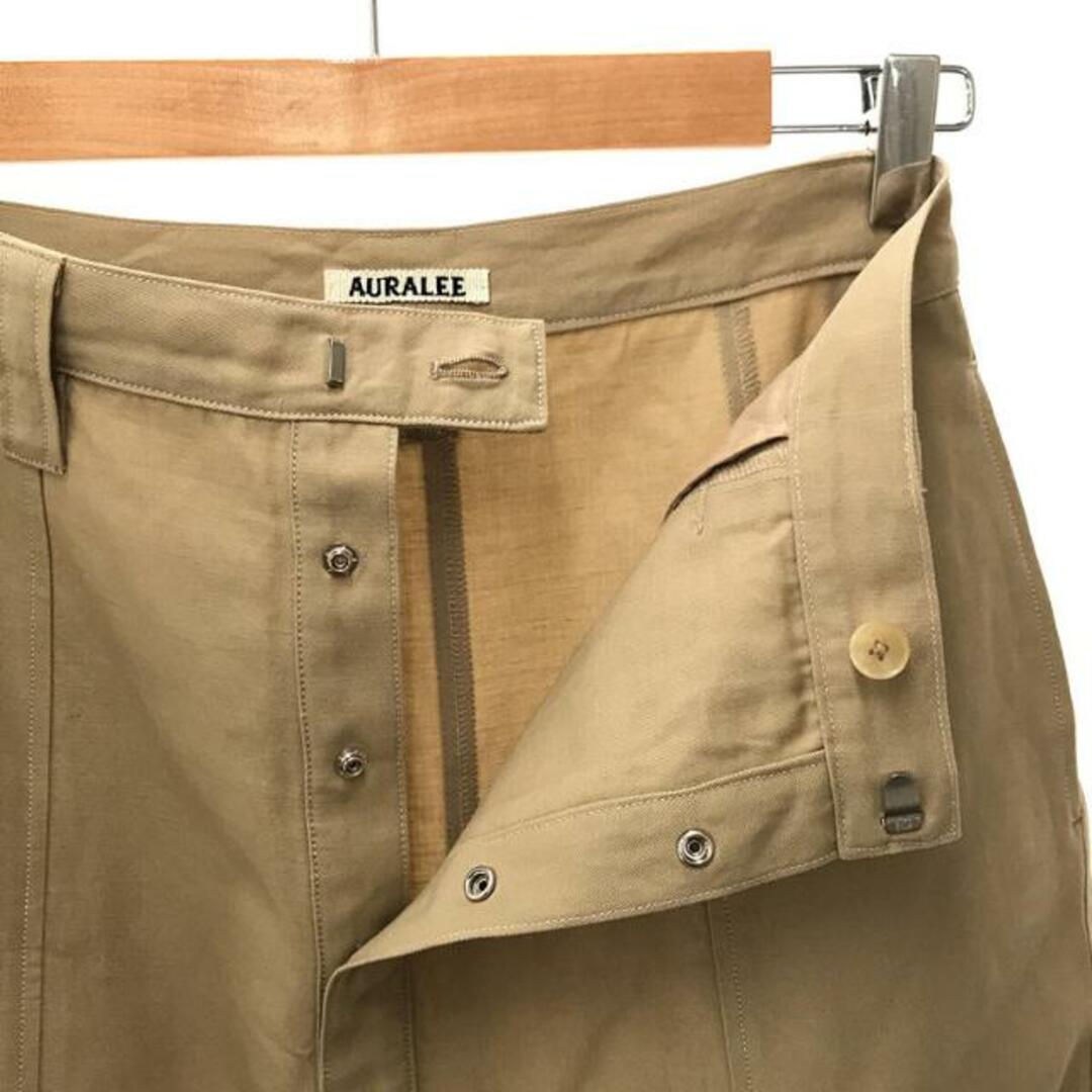 AURALEE(オーラリー)のAURALEE / オーラリー | 2022SS | HARD TWIST FINX LINEN CHINO スリット チノスカート | 1 | ベージュ | レディース レディースのスカート(ロングスカート)の商品写真