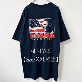 OBAMA/オバマ★ハワイ★Tシャツ★USA/アメリカ★ネイビー/紺赤白★XXL(Tシャツ/カットソー(半袖/袖なし))