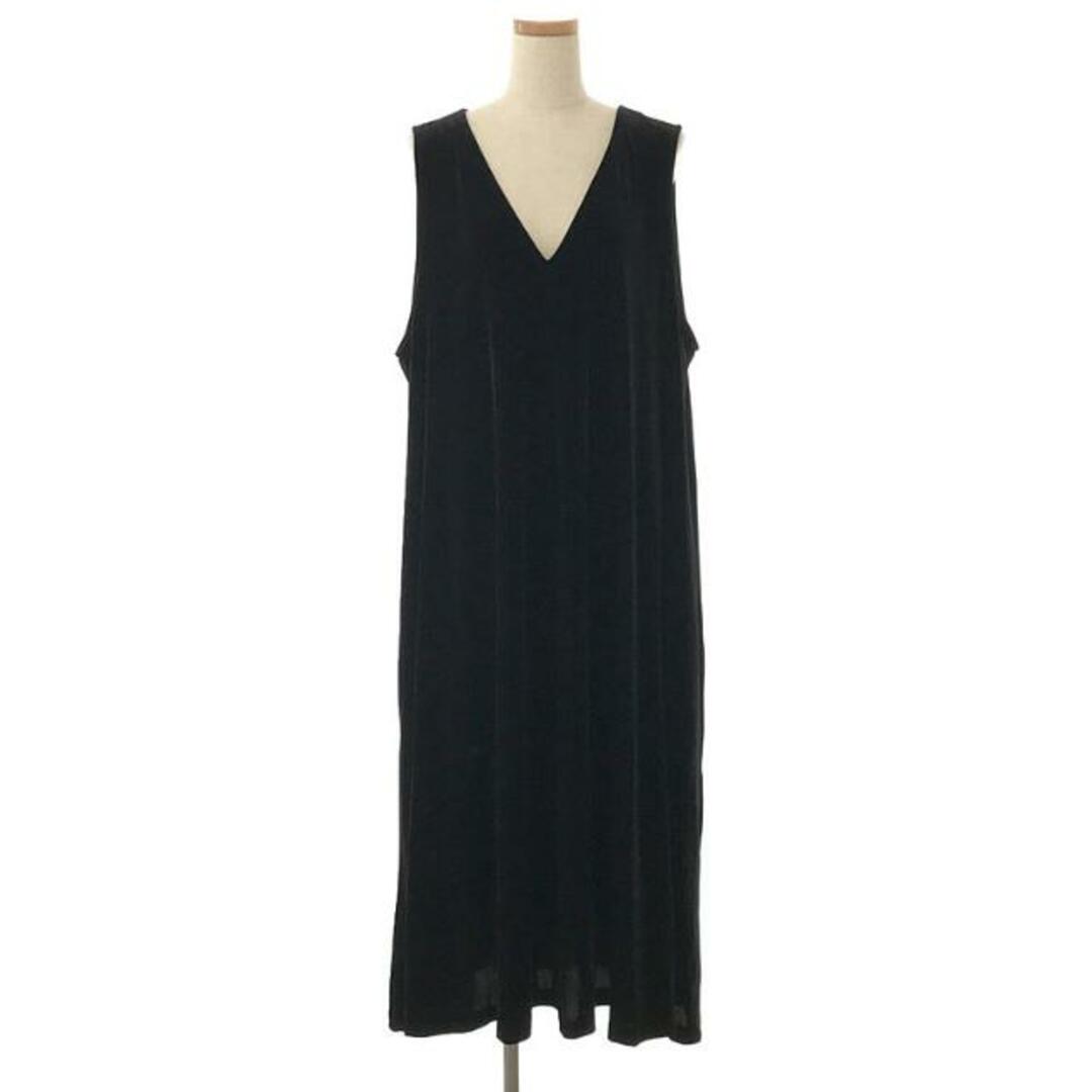 【美品】  foufou / フーフー | THE DRESS #16 no-sleeve velour one piece ワンピース | 1 | ブラック | レディース