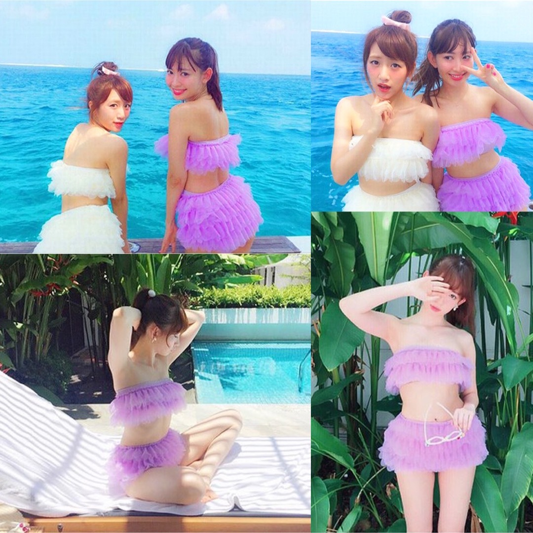 水着 体型カバー M セパレート ビキニ レディース 天使 ふわふわ こじはる レディースの水着/浴衣(水着)の商品写真