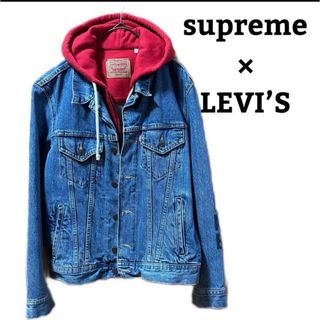 シュプリーム(Supreme)の希少 超レア SUPREME Levi's Fleece Hood Jacket(Gジャン/デニムジャケット)