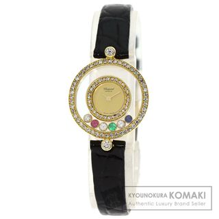 ショパール(Chopard)のChopard 20/3957-24 ハッピーダイヤモンド  メーカーコンプリート 腕時計 K18YG 革 レディース(腕時計)