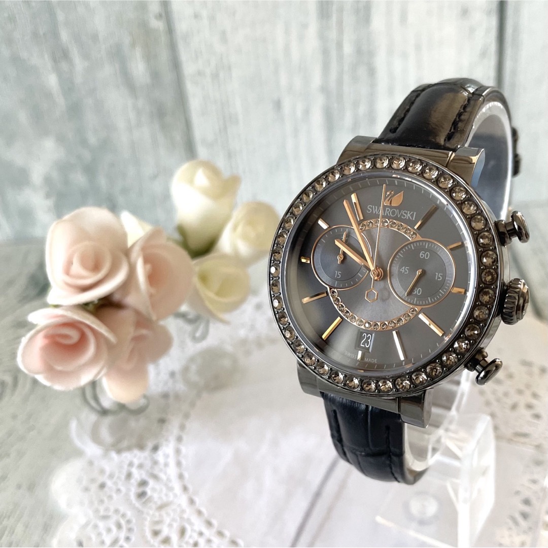 SWAROVSKI - 【電池交換済み】Swarovski スワロフスキー 腕時計 クロノ