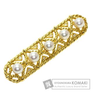 ミキモト(MIKIMOTO)のMIKIMOTO アコヤパール 真珠 ダイヤモンド ブローチ K18YG レディース(ブローチ/コサージュ)