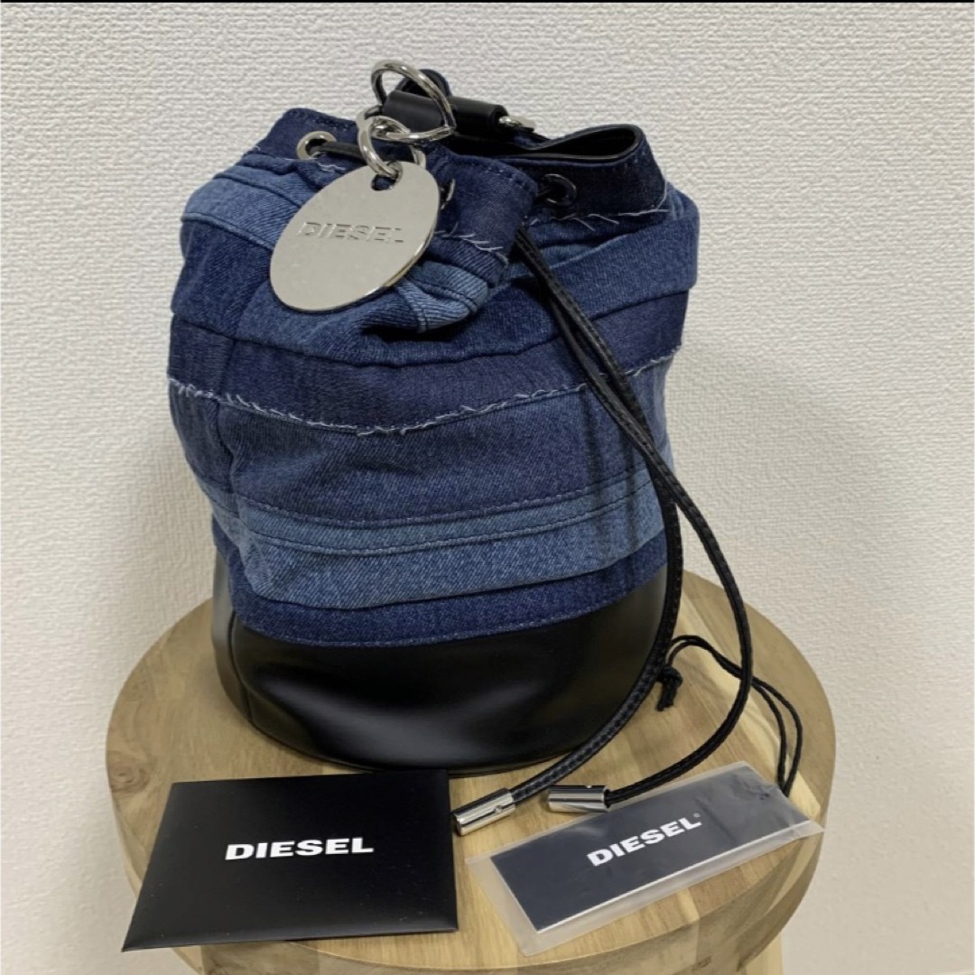 新品 DIESEL ディーゼル レディース デニム地 筒型 ショルダーバッグ