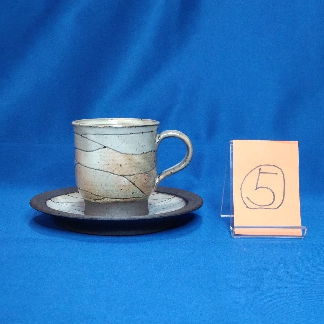 和風コーヒーカップ＆ソーサー 5客 インテリア/住まい/日用品のキッチン/食器(グラス/カップ)の商品写真