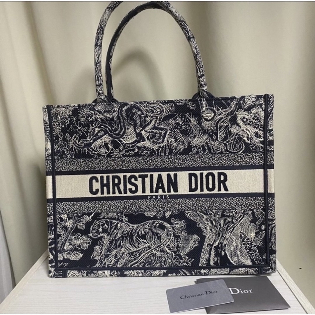 新品 DIOR BOOK TOTE ミディアムバッグ トワルドゥジュイ ピンク