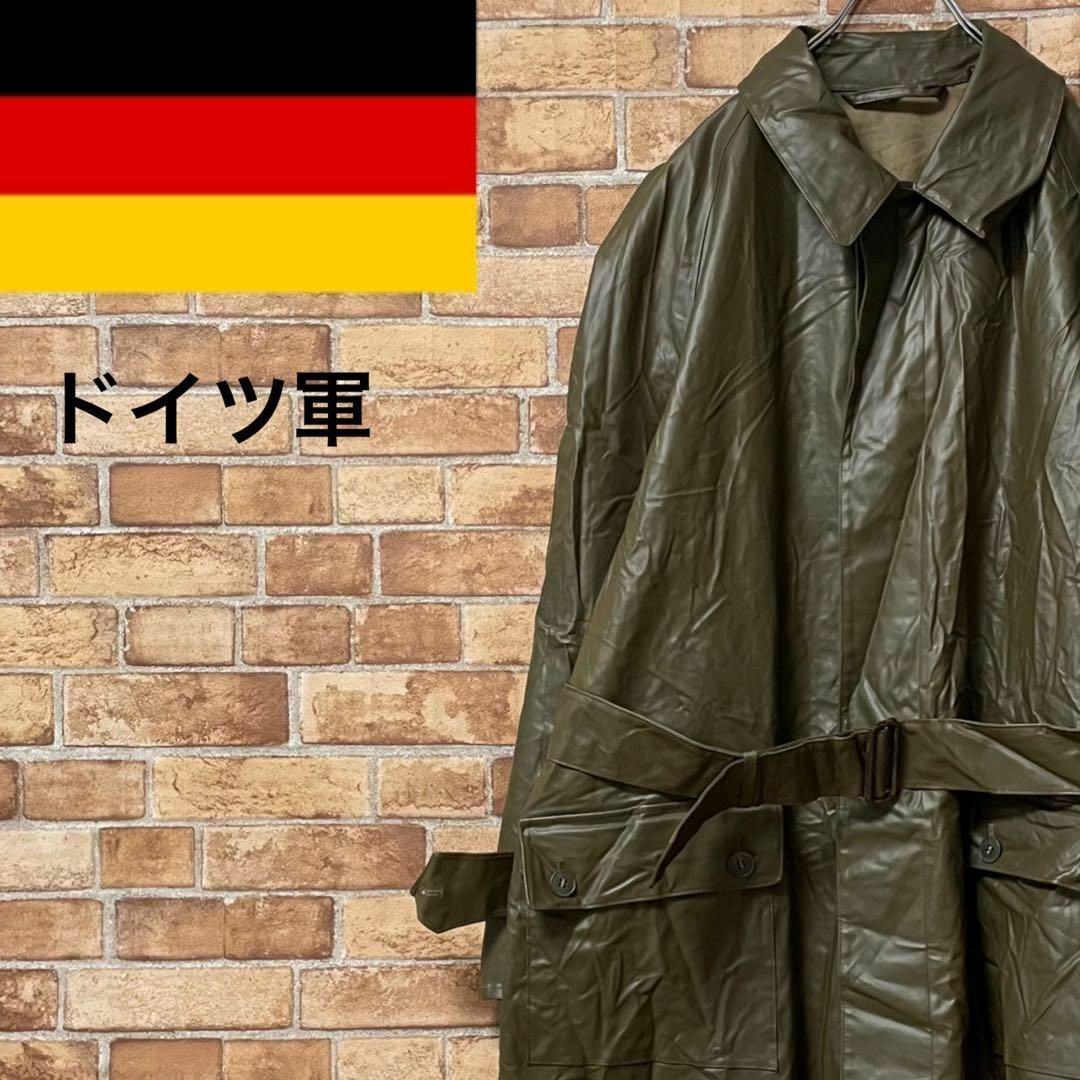MILITARY(ミリタリー)のドイツ軍　ラバライズドレインコート　ユーロミリタリー　連邦軍　ロング　52 メンズのジャケット/アウター(ミリタリージャケット)の商品写真