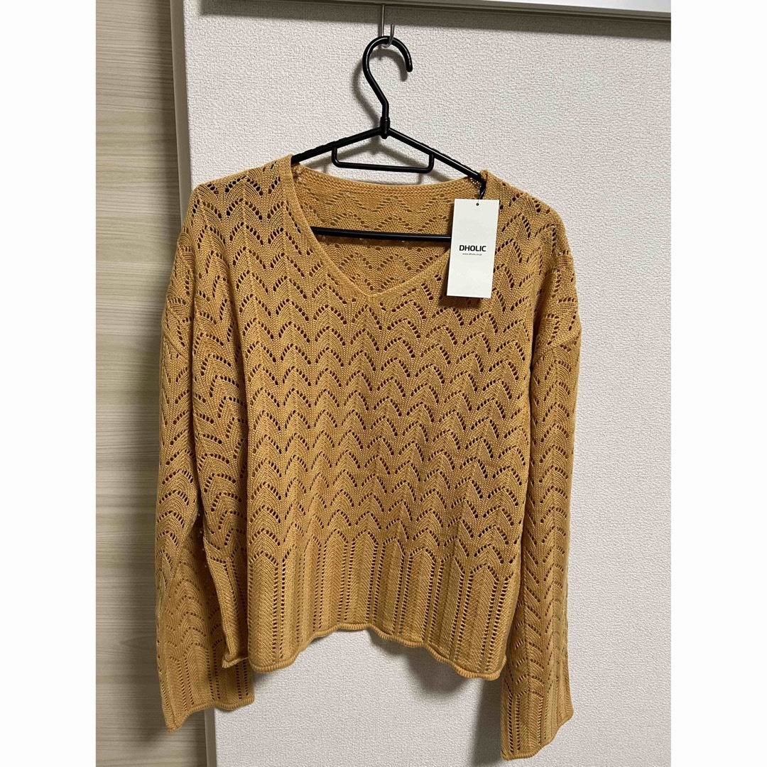 dholic(ディーホリック)のVネックパンチングニット レディースのトップス(ニット/セーター)の商品写真