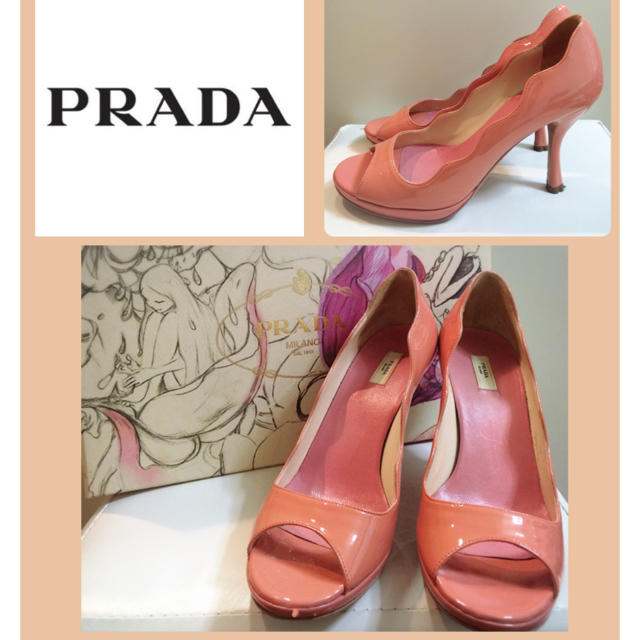 PRADA(プラダ)のプラダ♡ローズピンク♡フラワーカッティング  パンプス♡ レディースの靴/シューズ(ハイヒール/パンプス)の商品写真