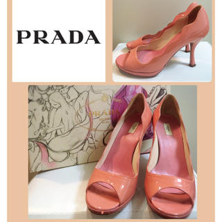 プラダ(PRADA)のプラダ♡ローズピンク♡フラワーカッティング  パンプス♡(ハイヒール/パンプス)