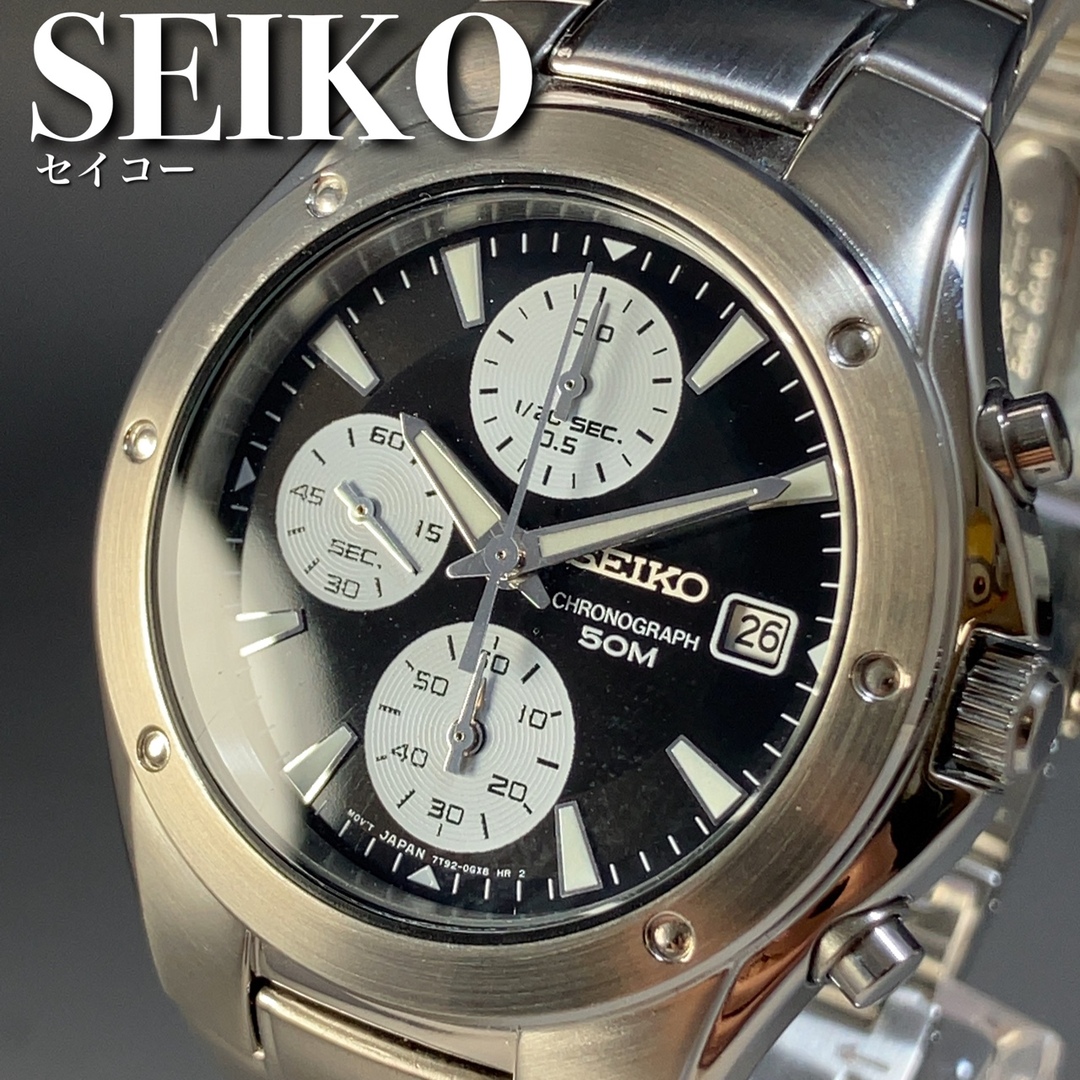メンズ腕時計ウォッチ海外限定ブランドSEIKOセイコークロノグラフデイトクォーツのサムネイル