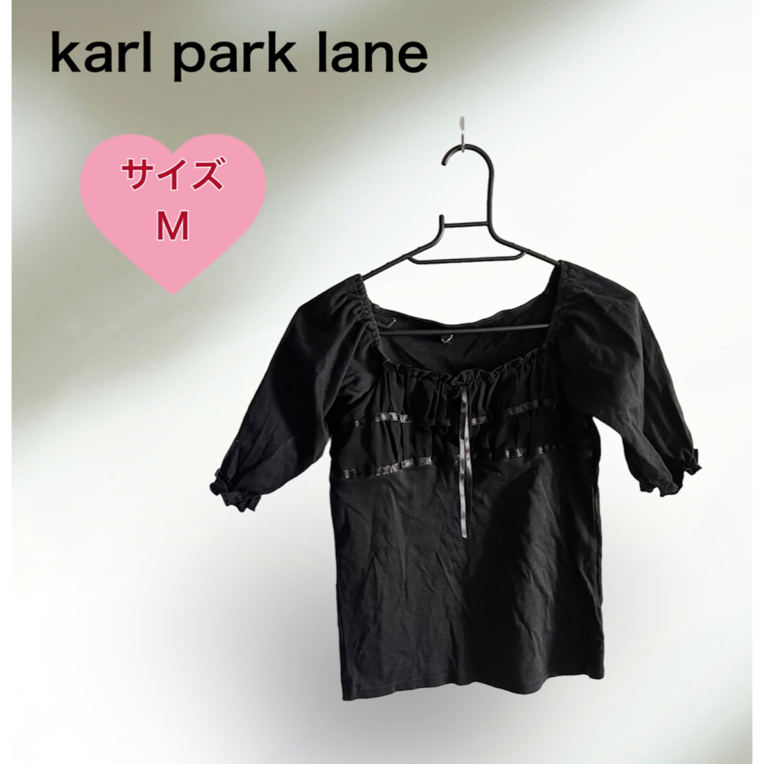 KarL Park Lane(カールパークレーン)のkarl park lane カールパークレーン　半袖カットソー　ブラック　M レディースのトップス(カットソー(半袖/袖なし))の商品写真