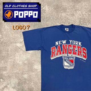 LOGO7☆USA製NHLニューヨークレンジャースビッグロゴロゴタグTシャツ(Tシャツ/カットソー(半袖/袖なし))