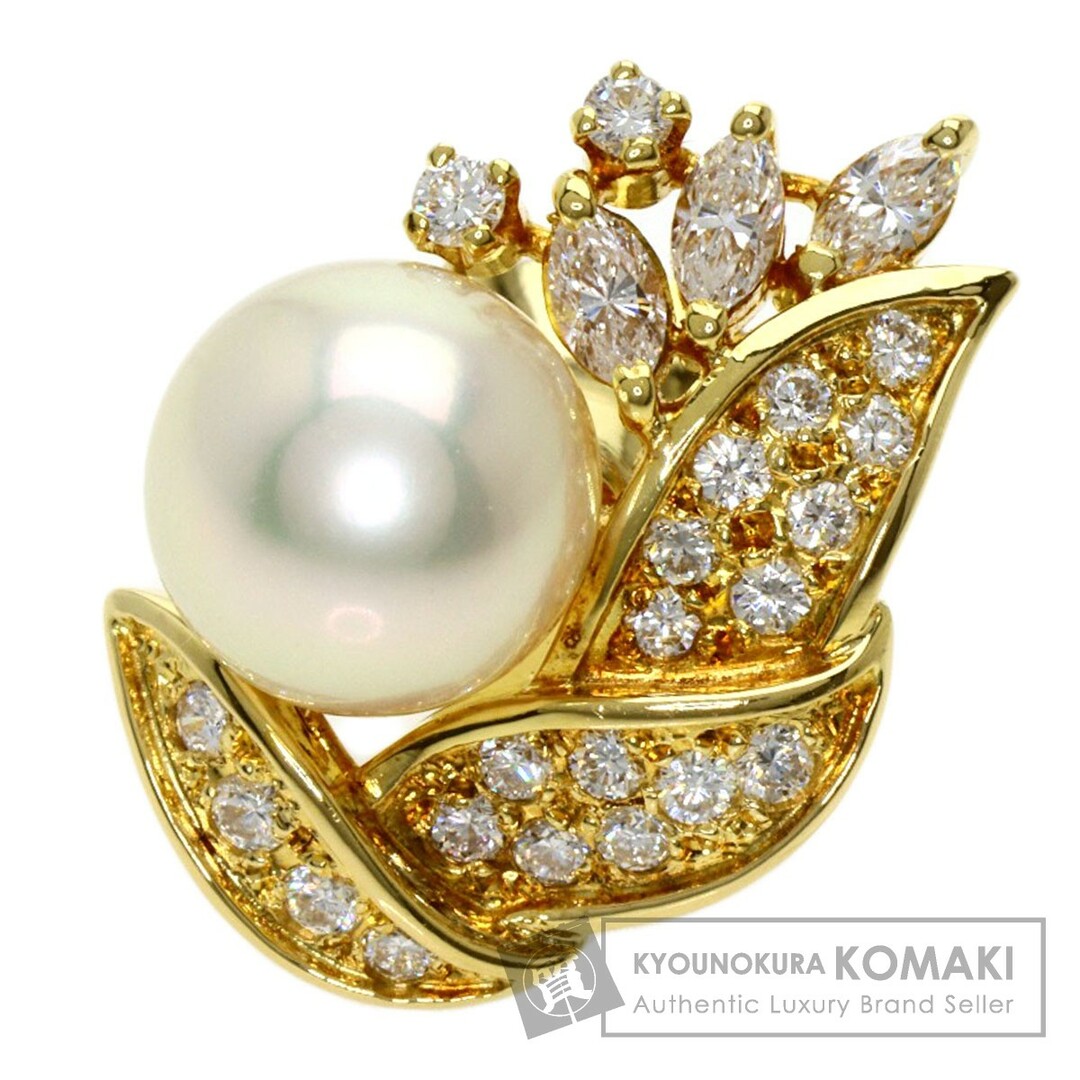 MIKIMOTO ピンブローチ パール 真珠 ダイヤモンド ブローチ K18YG レディース