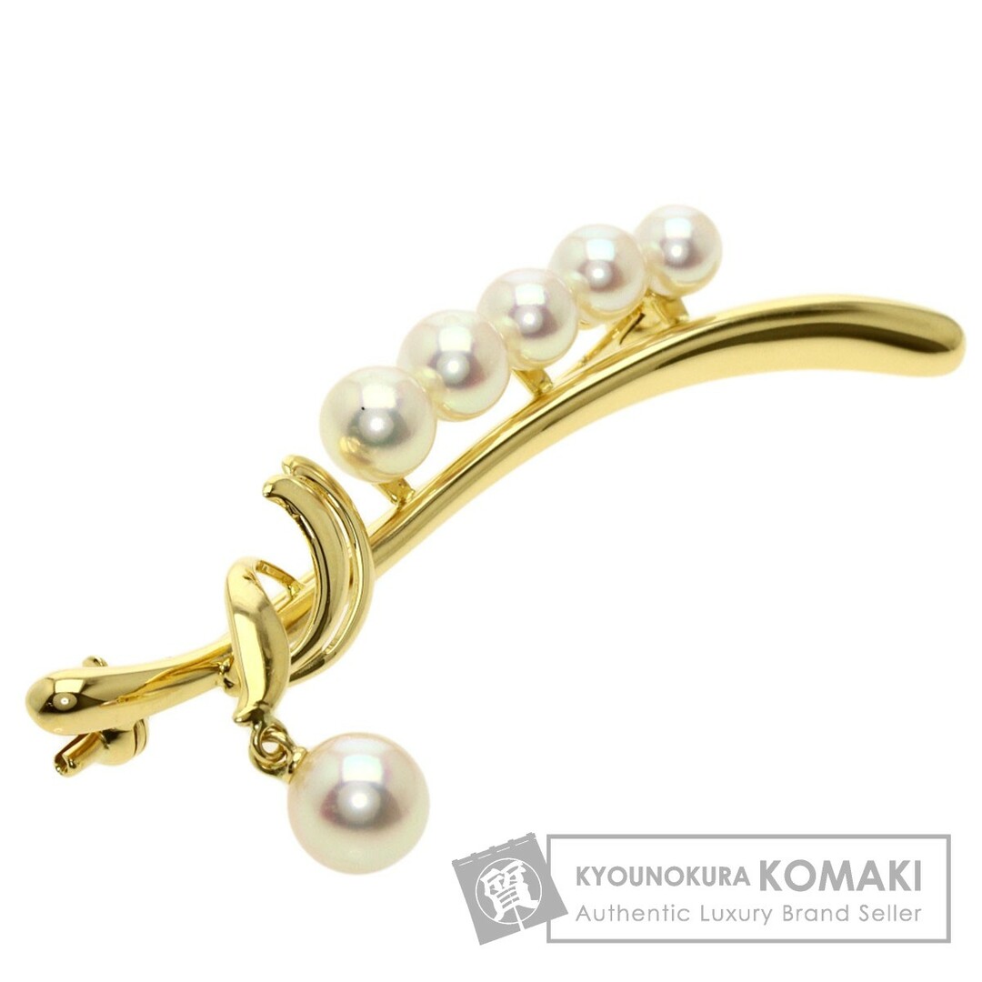 MIKIMOTO ピンブローチ パール 真珠 ダイヤモンド ブローチ K18YG レディース