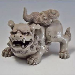 備前焼 江戸時代 青備前 古備前 獅子 置物 白備前 希少品 骨董品 古