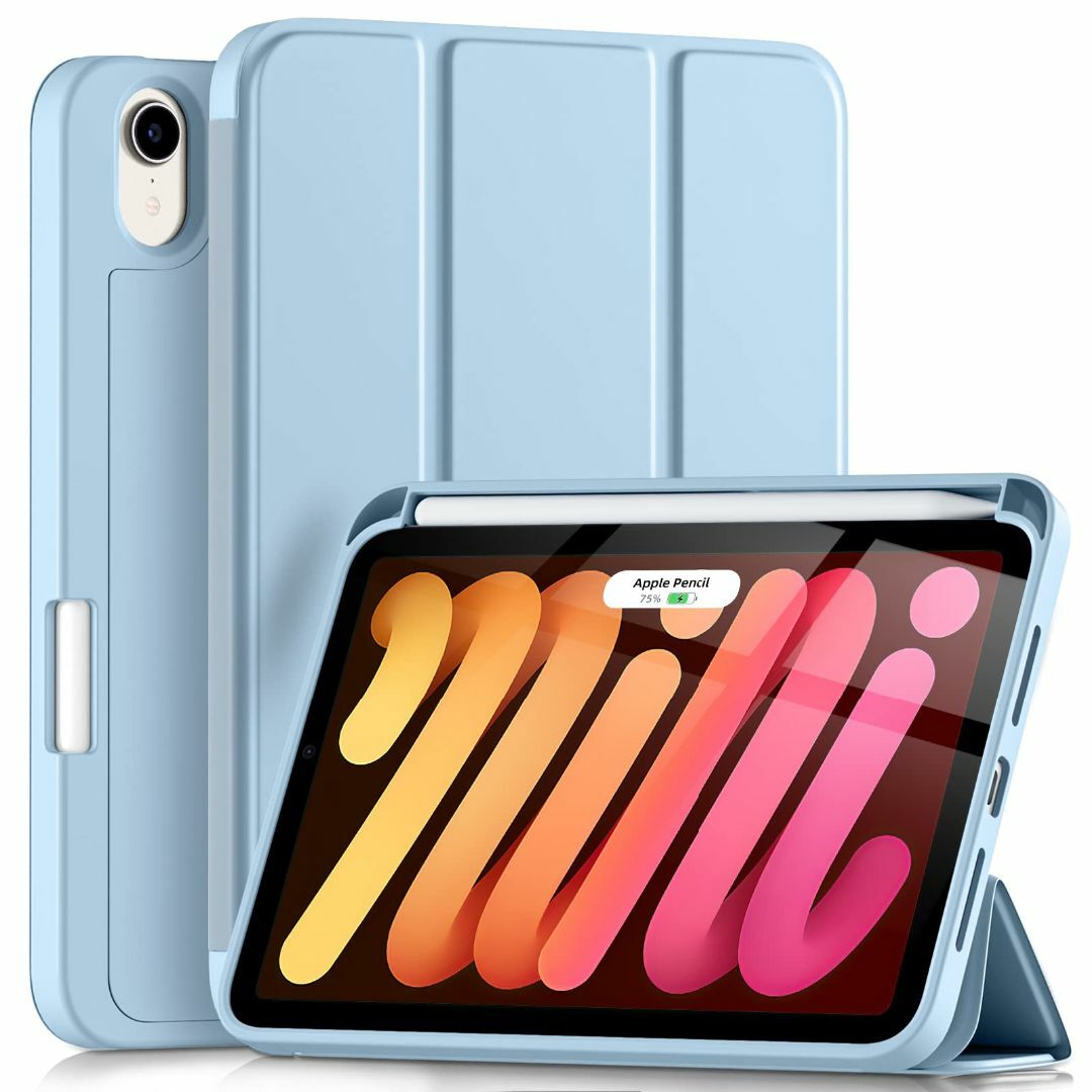 【色: 水色】Maledan iPad Mini6 ケース 2021 iPad