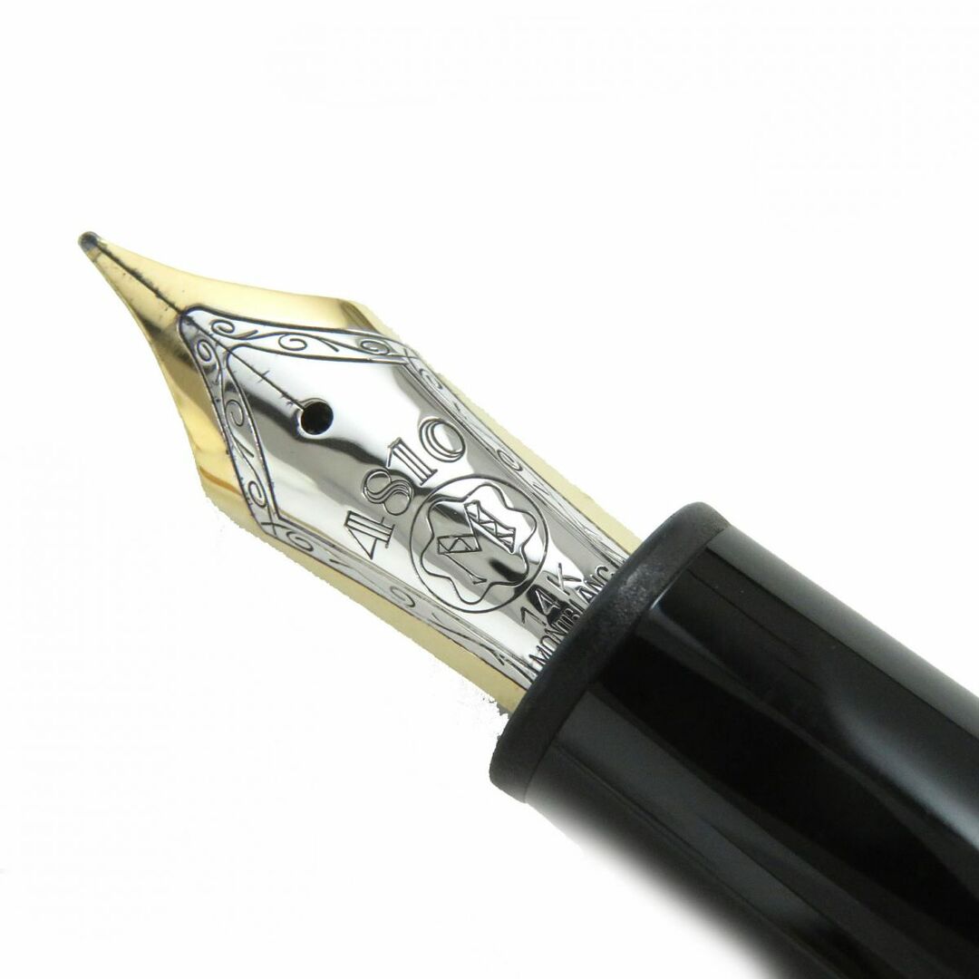 極美品●MONTBLANC モンブラン マイスターシュテュック No.146 ペン先14K Mニブ ホワイトスター 万年筆 ブラック×ゴールド約142cmグリップ幅