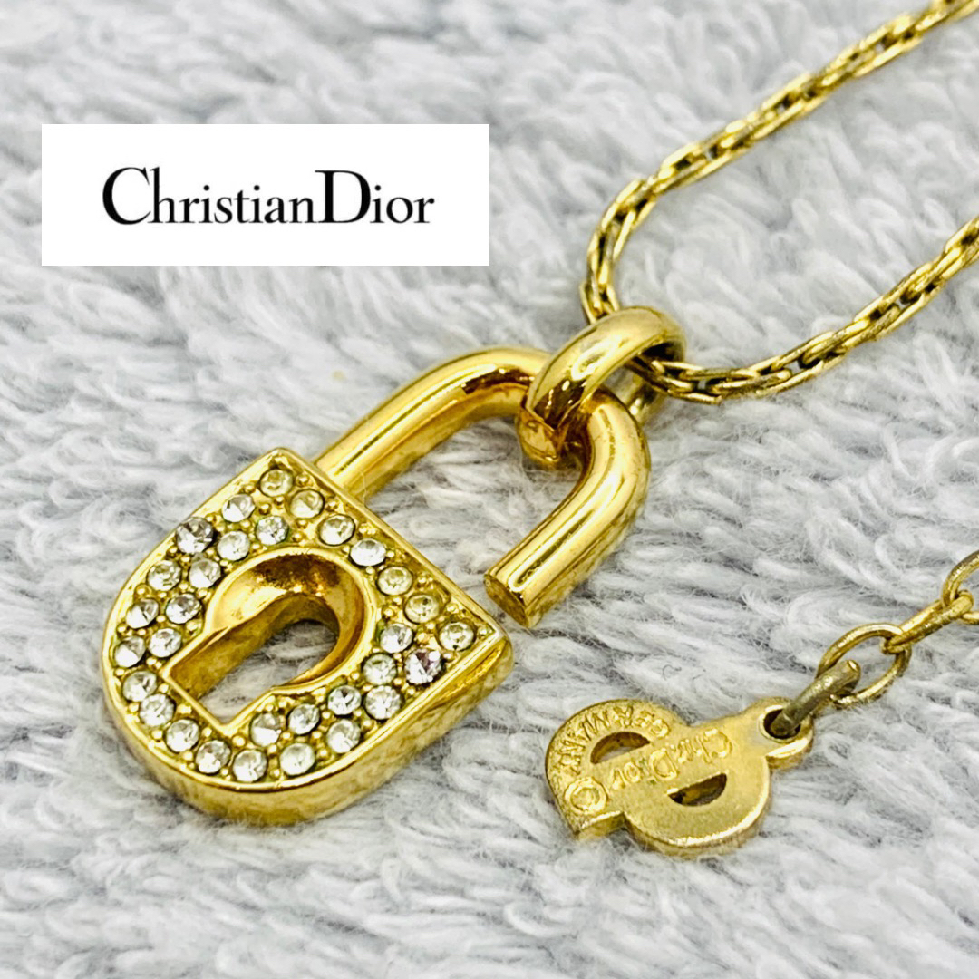 Christian Dior ディオール ネックレス ゴールド ラインストーン