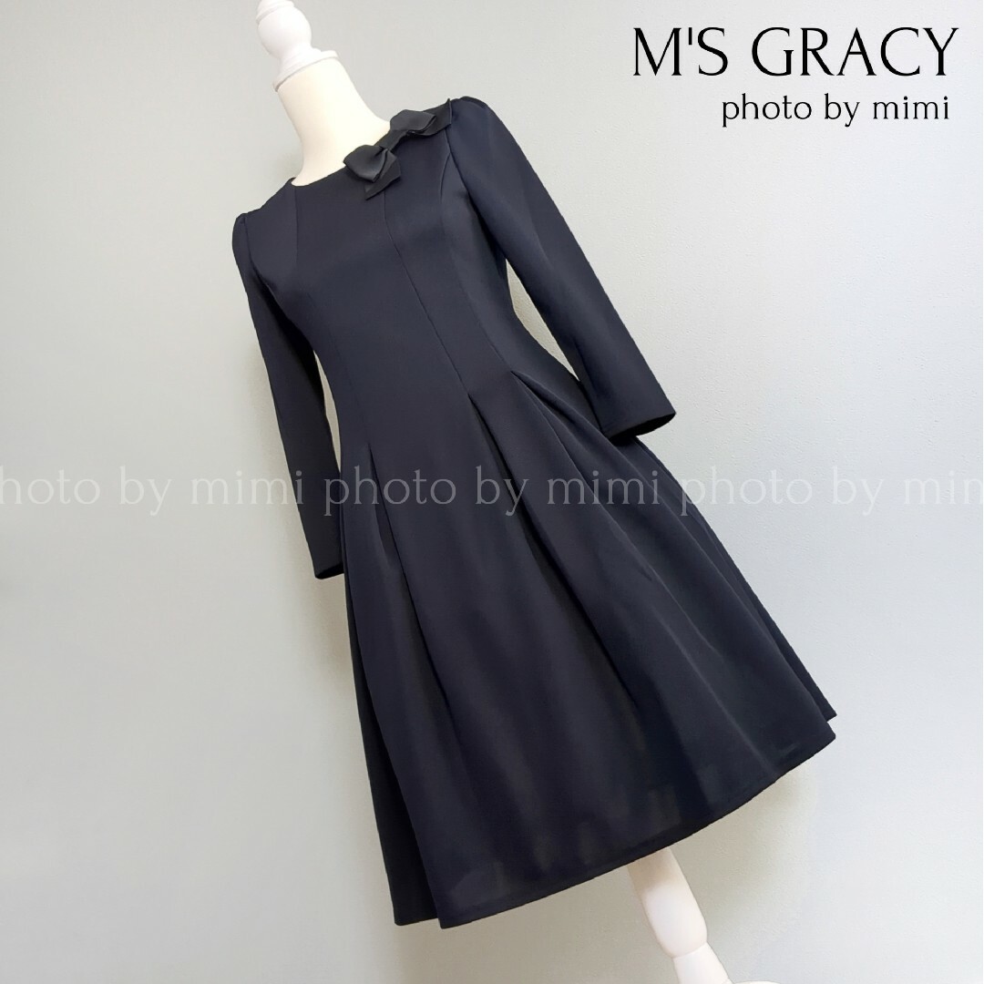 M'S GRACY*WEB掲載*リボンブローチ付きワンピース