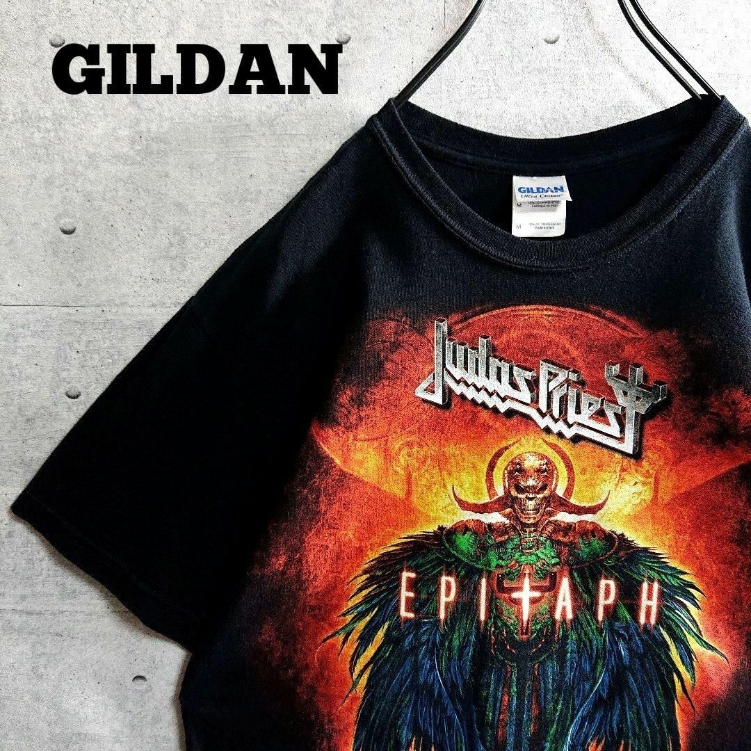 【GILDAN】Judas Priest 2012 ツアー Tシャツ 黒 MTシャツ/カットソー(半袖/袖なし)