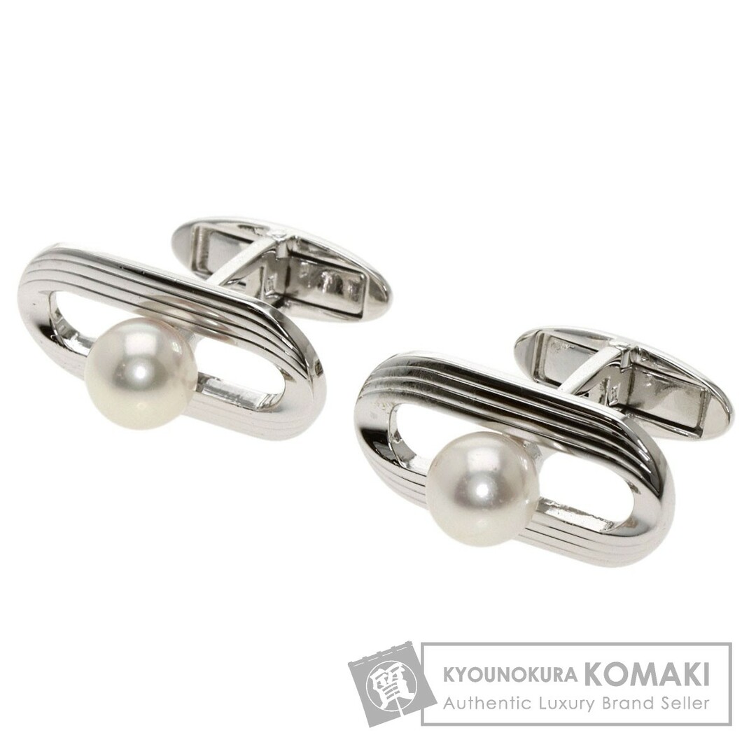 MIKIMOTO アコヤパール 真珠 7mm カフス SV メンズ