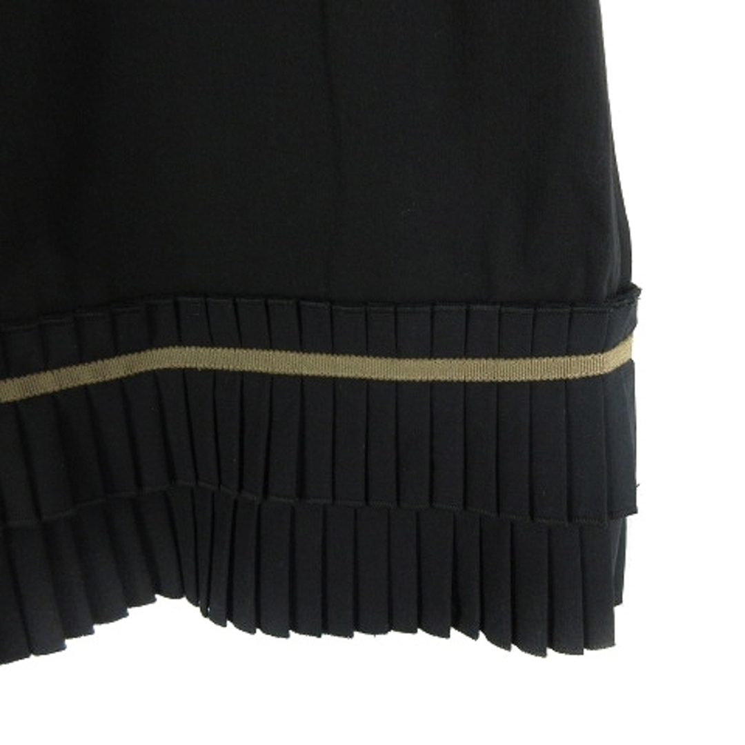 PAULE KA(ポールカ)のポールカ ティアードスカート フレア ひざ丈 切替 プリーツ 36 黒 ボトムス レディースのスカート(ひざ丈スカート)の商品写真