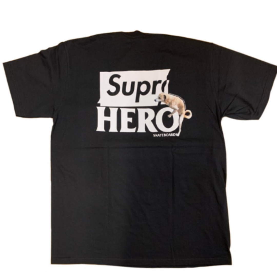 状態新品未使用国内正規品2022SS Supreme × ANTIHERO Dog Tee 黒 S