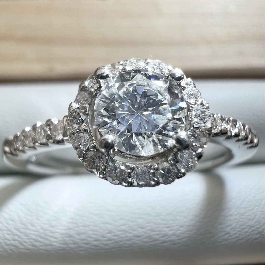 PT900 天然 ダイヤモンド 計 0.48ct ダイヤ リング | ortigueiramais