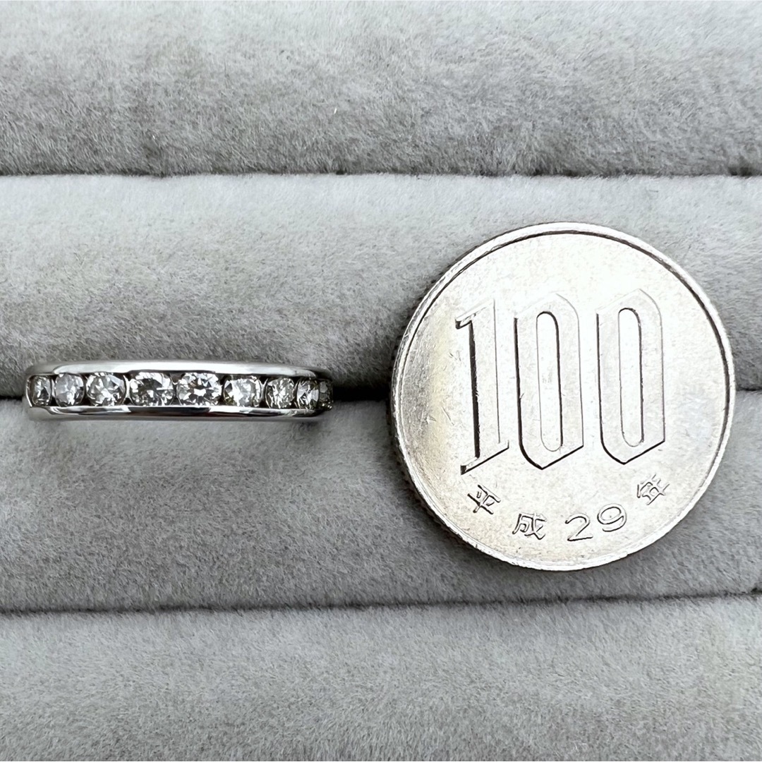 PT900 天然 ダイヤモンド 0.55ct ダイヤ ハーフエタニティ リング レディースのアクセサリー(リング(指輪))の商品写真