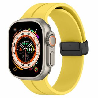 【色:イエロー_サイズ:38mm/40mm/41mm】コンパチブルApple W(その他)