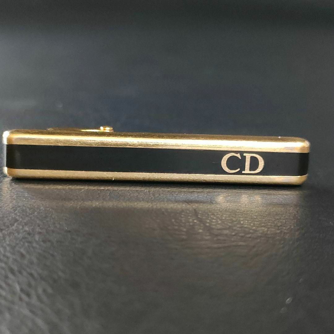 【極美品】Dior　ディオール　ネクタイピン　ゴールドライン　ブラック　CDロゴ