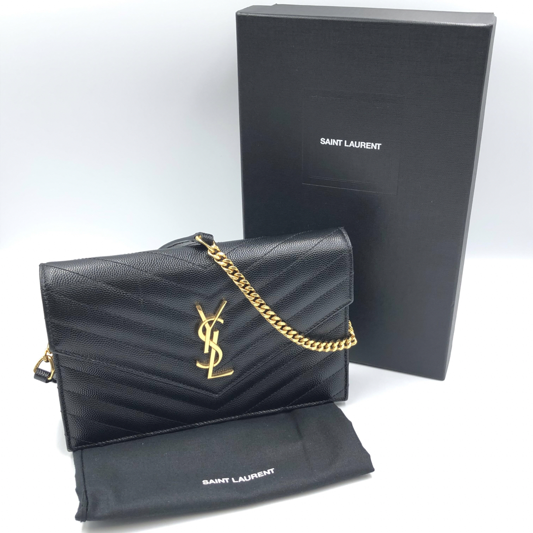 サンローラン SAINT LAURENT エンベロープチェーンウォレット